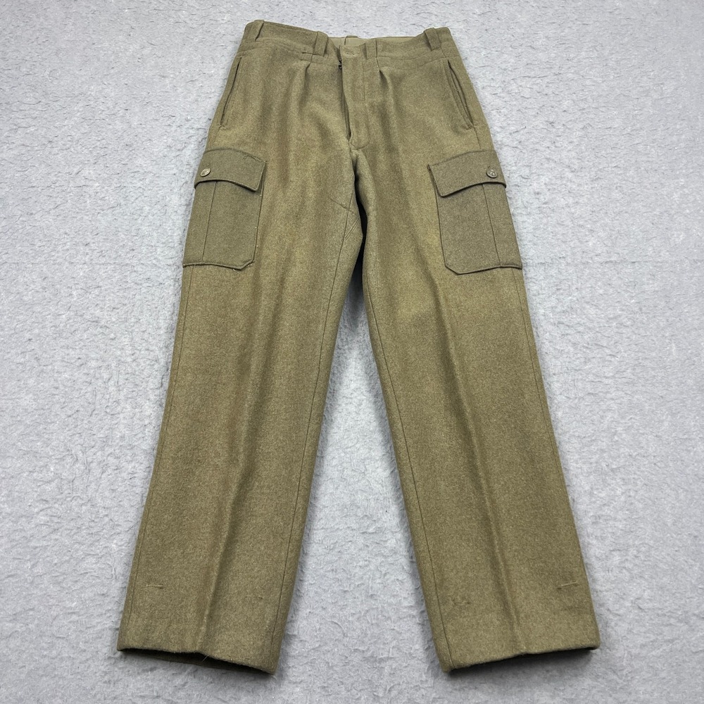 VTG Yugoslav Peoples Army Pants Mens Green Wool Cargo OD Soldier Uniform JNA YPA